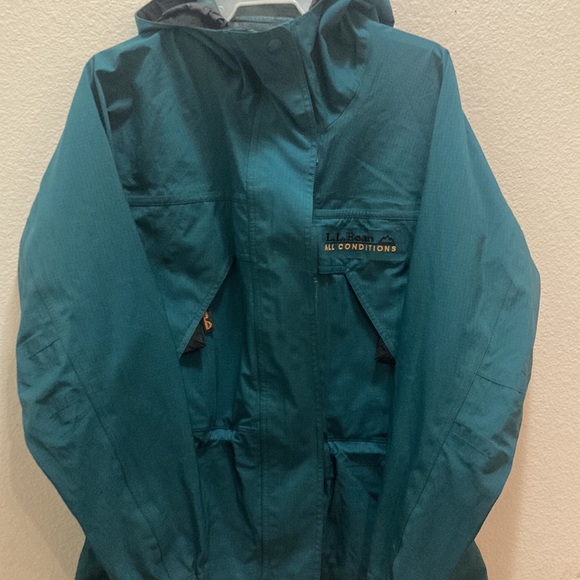 VINTAGE L.L.bean all condition rain jacket green - Picture 2 of 6